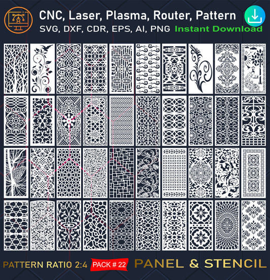 400 Decorative panel Room Divider, Screen, Partitions, Decorative Panel, Laser, Cnc, Plasma, Cricut File CDR, Svg, AI, Dxf, Eps, Jpg