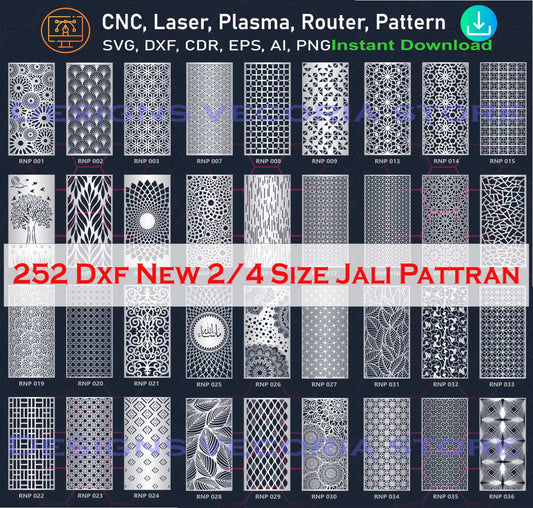 200 Decorative panel Room Divider, Screen, Partitions, Decorative Panel, Laser, Cnc, Plasma, Cricut File CDR, Svg, AI, Dxf, Eps, Jpg