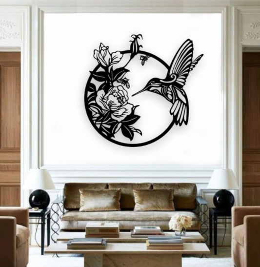 Hummingbird wall decor Dxf cdr svg pdf File available